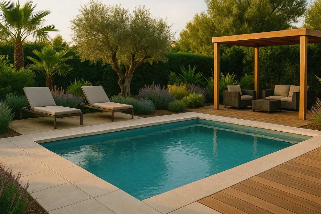 aménagement des abords de la piscine